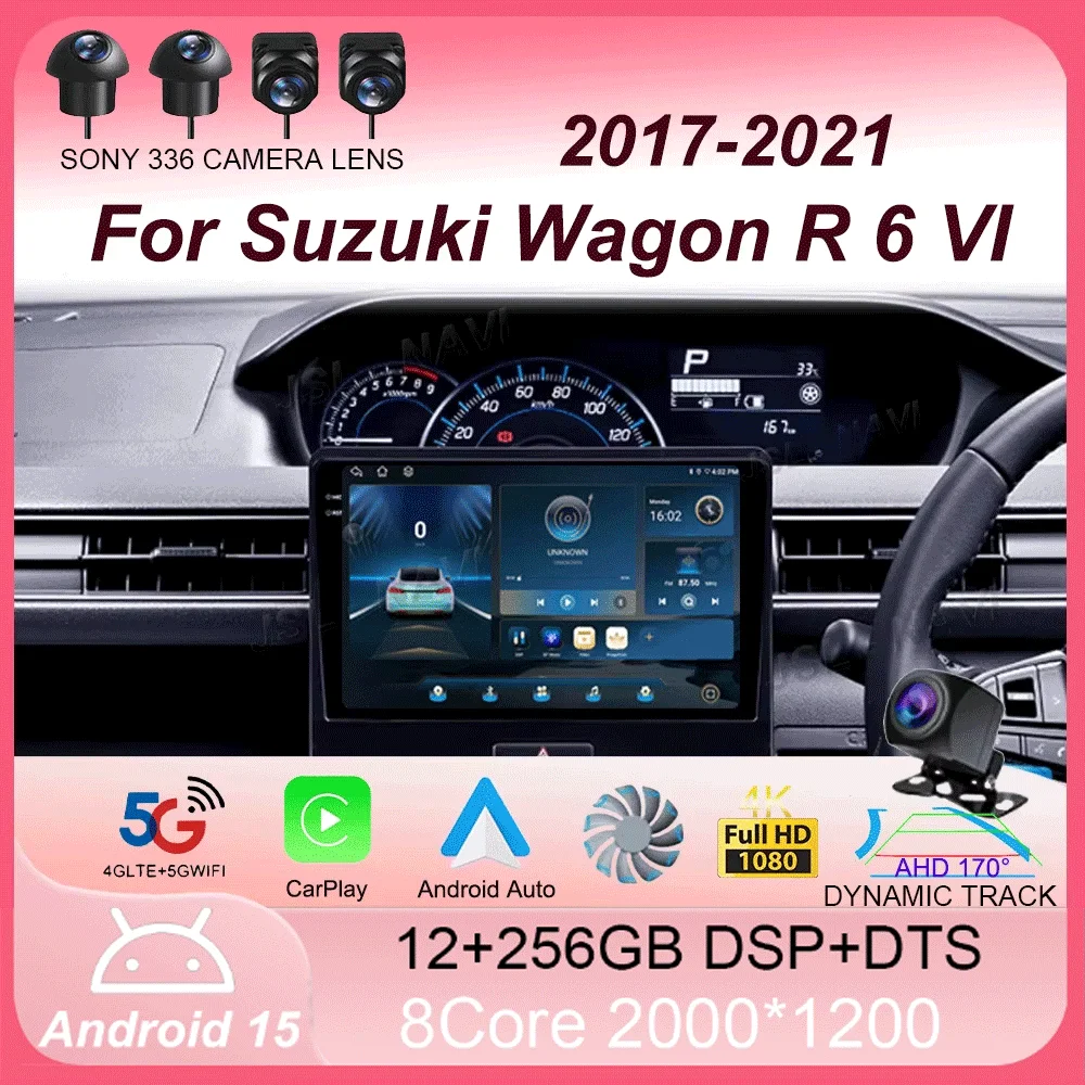 Android 15 For Suzuki Wagon R 6 VI 2017 - 2021 Car Radio Multimedia Video Player Navigation stereo GPS No 2din 2 din dvd