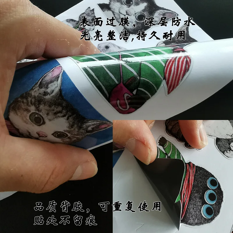 Yuko Higuchi Cute Cat Stickers Waterproof Funny Cartoon Animal Phone Case Fridge Ceramic Tile Kids Toy decoration Wall Sticker