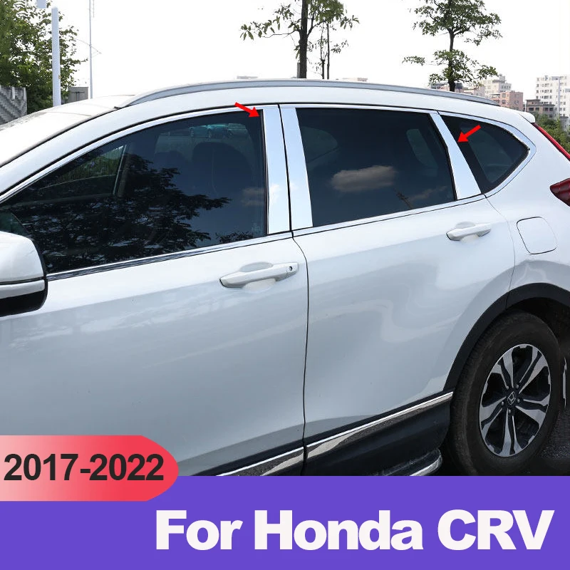 

Автомобильные аксессуары для Honda crv CR-V 2017 2018 2019 2020 2021 2022, накладка на окно из нержавеющей стали, накладка на колонку BC, наклейки