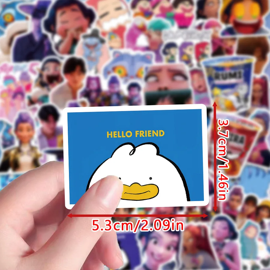 10/30/60 pçs filmes animados kpop caçadores de demônios dos desenhos animados adesivo diy decoração à prova dwaterproof água skate notebook graffiti brinquedo