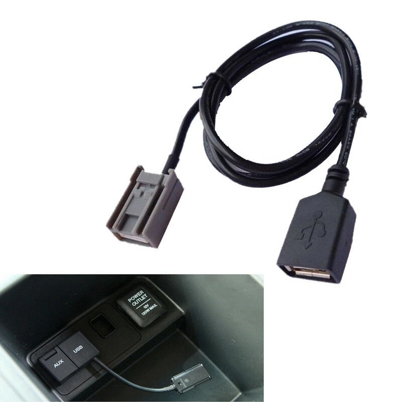 2X Car Aux USB Cable Adapter Female Port Extension Wire For Honda Civic Jazz CR-V Accord Stereo MP3 Interface