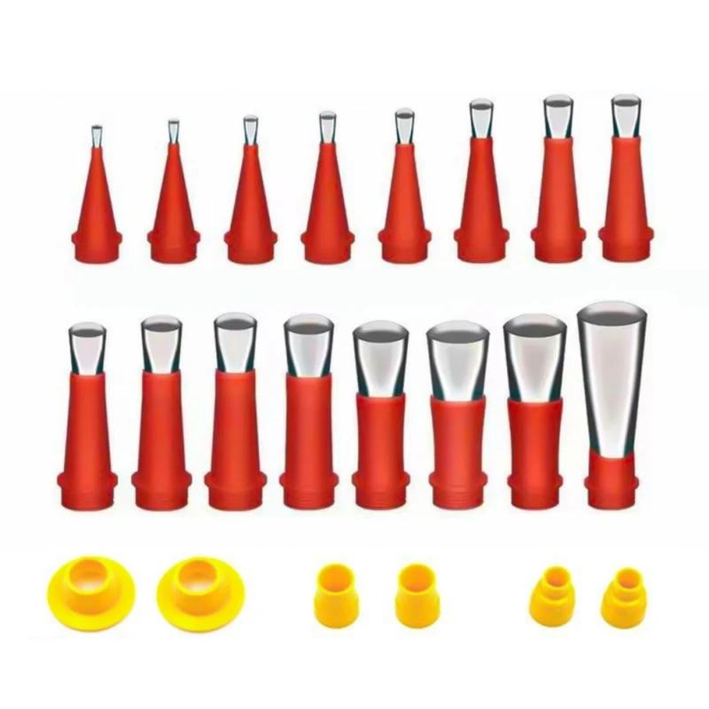 ipiip 22Piece Caulking Finisher Extension Nozzle Tips Easy to Clean Stainless Steel Tips Suitable for Seamless Application