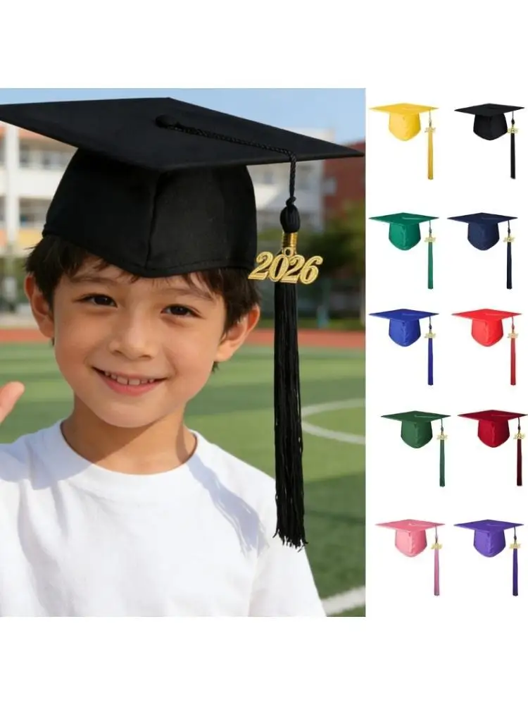 A52E Classical Graduation Cap Square Bachelor Hat For Commencements Occasion