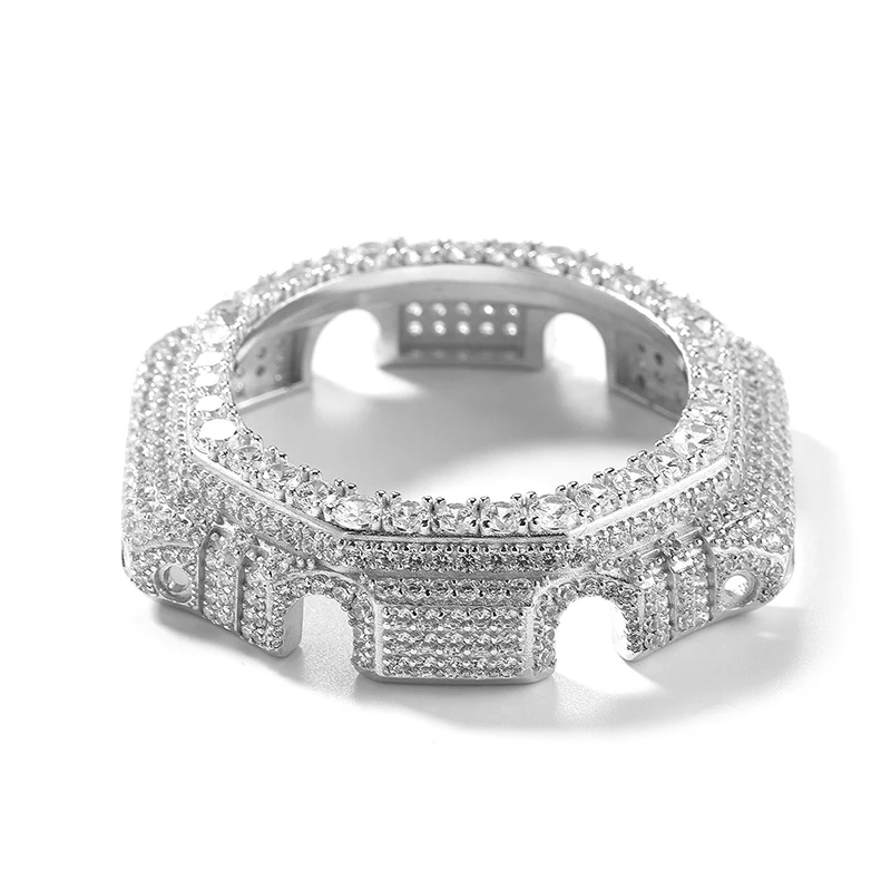 Hip Hop 5A+ CZ Stone Paved Bling Iced Out Watch Cases for Men Jewelry Suitable for GA-2100 Watch image 3