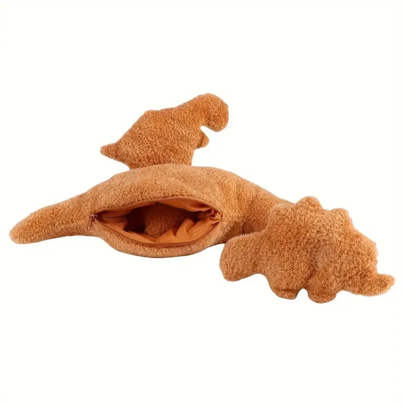 4pcs Dino Chicken Nugget Plush Toys Soft Dinosaur Plush Pillow Cartoon Dinosaur Plush Stuffed Animal Plush for Kids Baby Gift