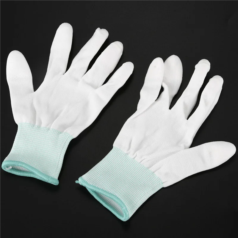 EYFL-10 Pair ESD PC Computer Working Anti-Skid Anti Skid Anti-Static White Gloves New