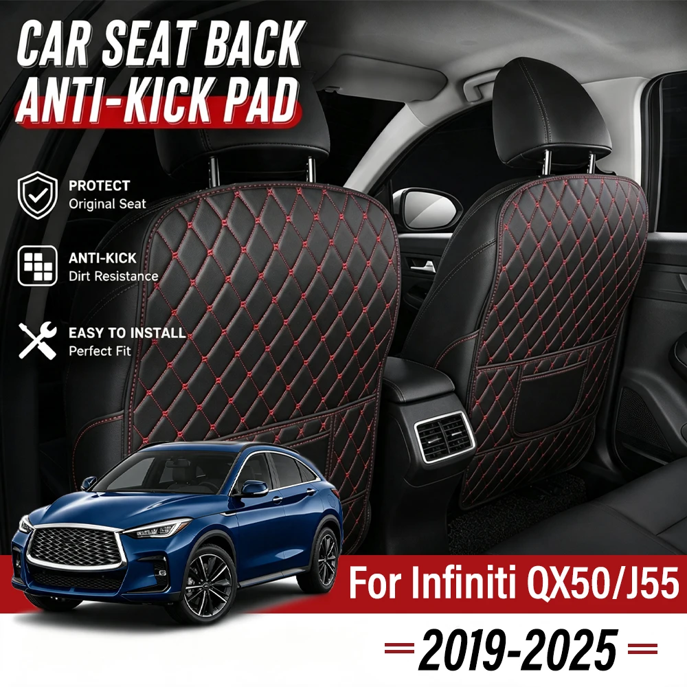 Easy Clean PU Anti Kick Mat Pads For Infiniti QX50/J55/QX55 2019-2025, Two Color Choice, Quick Install Full Coverage