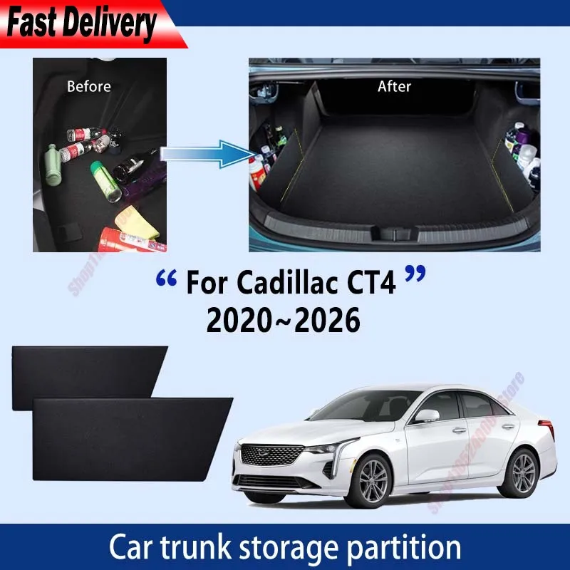 For Cadillac CT4 2020~2026 2025 24 Thickening Trunk Storage Partition Multifunction Storage Auto Interior Parts