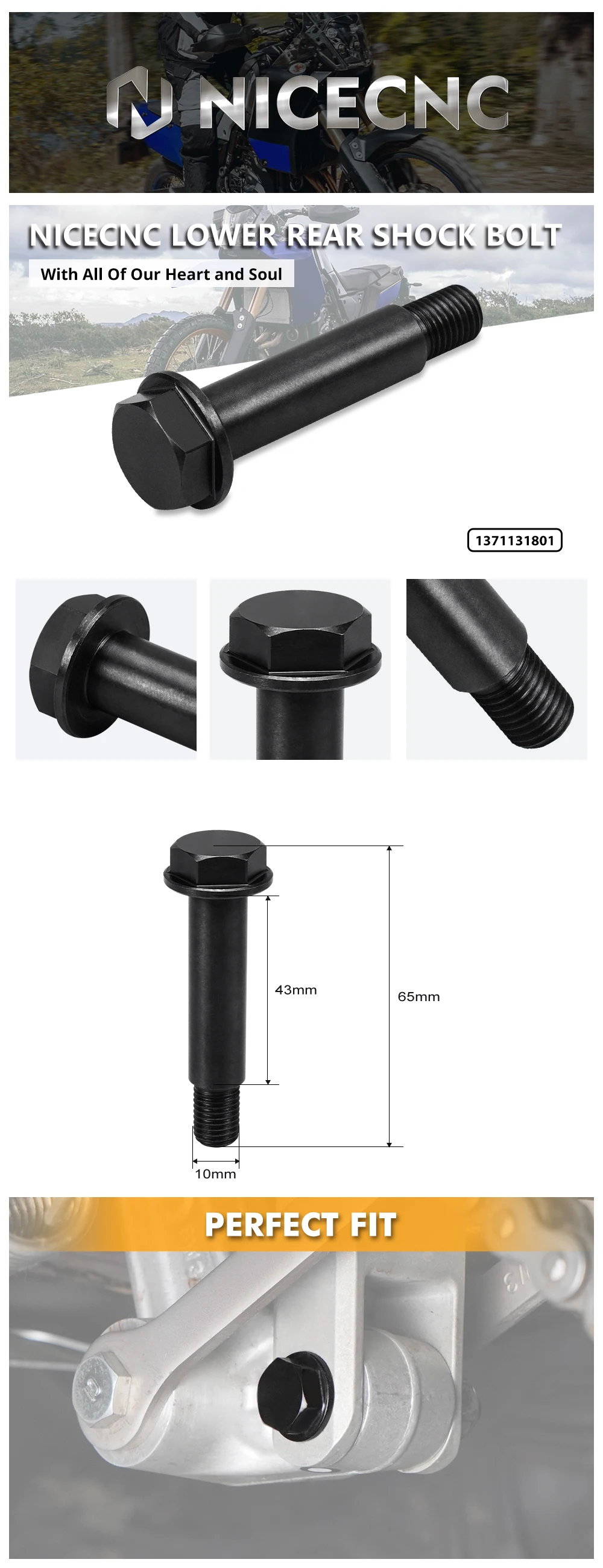 NICECNC Für Yamaha Tenere 700 /XTZ700 2019-2024 Rally Edition 2020-2024 1,5 Zoll/38 mm Tieferlegungskit Tenere 700 Zubehör – Detail 8