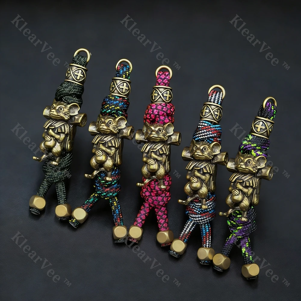 

Латунный брелок-котик для ножа, EDC, для плетения из паракорда, подвеска для автомобильных ключей, аксессуар для сумки, DIY, подвеска для ножа, декоративное украшение, брелок для ключей