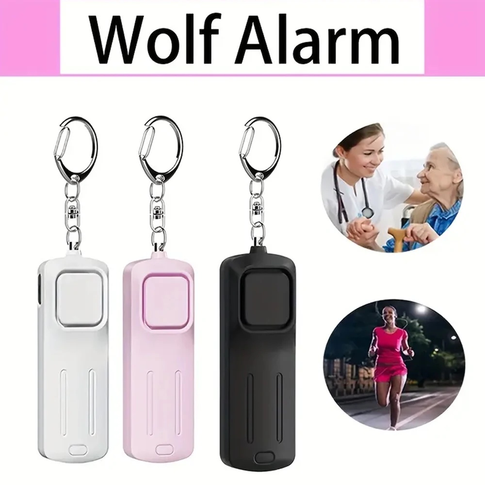 إنذار الدفاع عن النفس 130dB سلسلة مفاتيح إنذار شخصية USB قابلة للشحن لأجهزة الإنذار الشخصية للنساء إنذار السفر للنساء الفتيات طفل #4