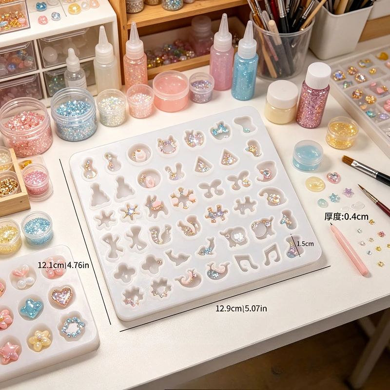 Immagine 3: Mini Decorazioni per Orecchini in Silicone e Resina Epossidica, Adatte per Accessori di Gioielleria