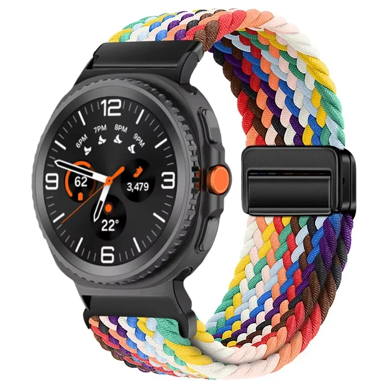 Cinturino in nylon intrecciato per Samsung Galaxy Watch 8 44mm 40mm 8Classic 46mm Bracciale con chiusura magnetica Galaxy Watch 8-7 Ultra 47mm Band