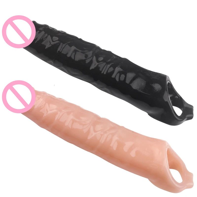 Reusable Penis Sleeve Big Penis Extender Condom Cock Extension Dick Enlargemen Sex Toys For Men Enlargement Time Delay