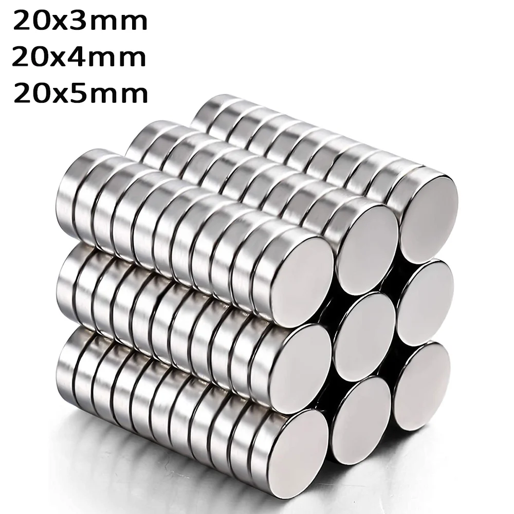 

NdFeB Powerful Permanent Magnetic 20x3/4/5mm Super Strong Magnets 5/10/20pcs Rare Earth Magnet Cubes for Refrigerator DIY Crafts