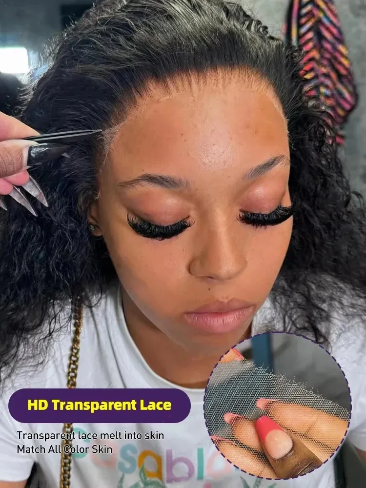 Luvkiss مجعد الباروكات 13x4 13x6 Hd الدانتيل الباروكة الأمامية شعر الإنسان موجة عميقة الشعر البشري 5x5 إغلاق الدانتيل ارتداء الذهاب غلويليس شعر مستعار للنساء