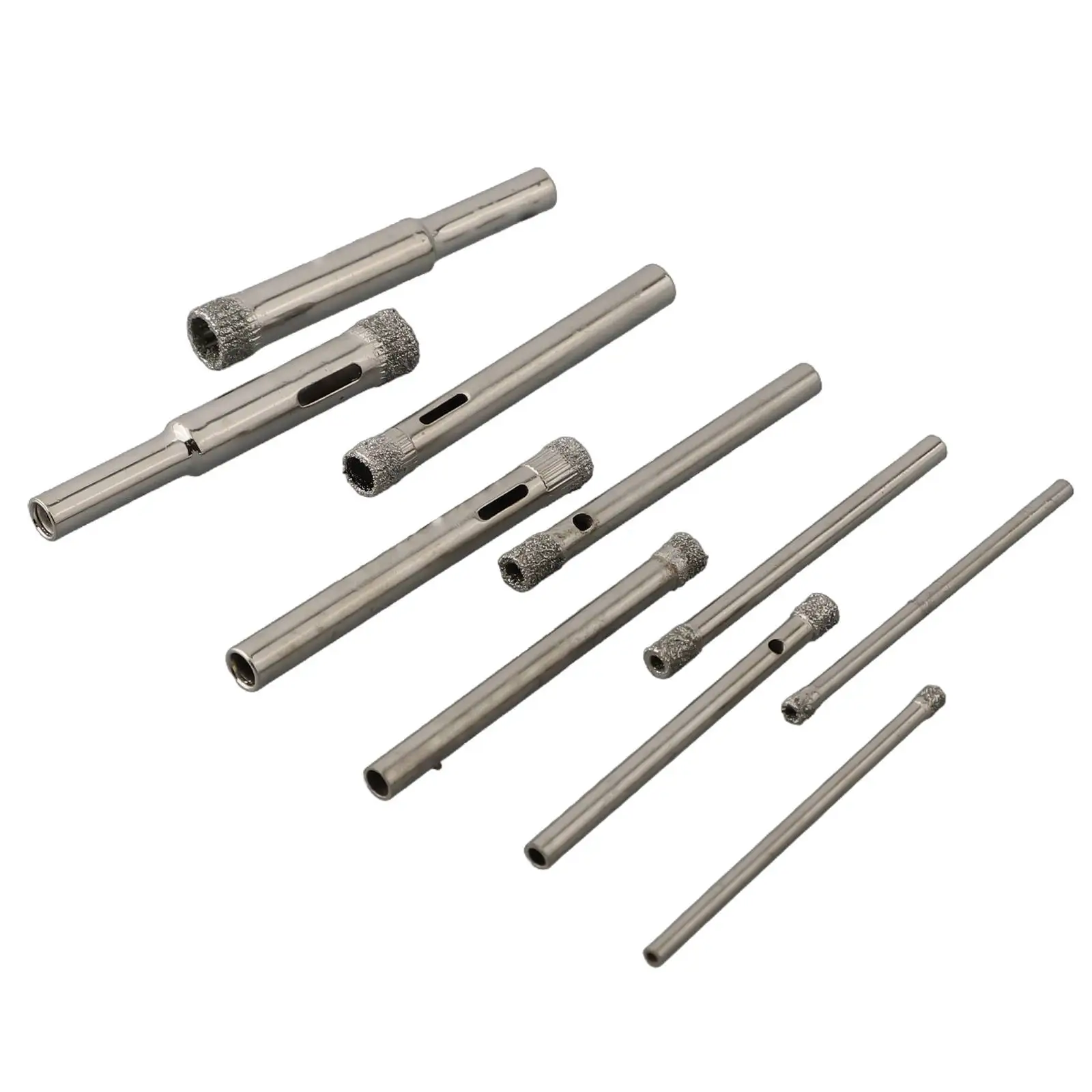 Coated Core Drill Bit Set 10pcs for Glass Marble Ceramic Granite Stone Jade Agate and Semiconductor Drilling Needs