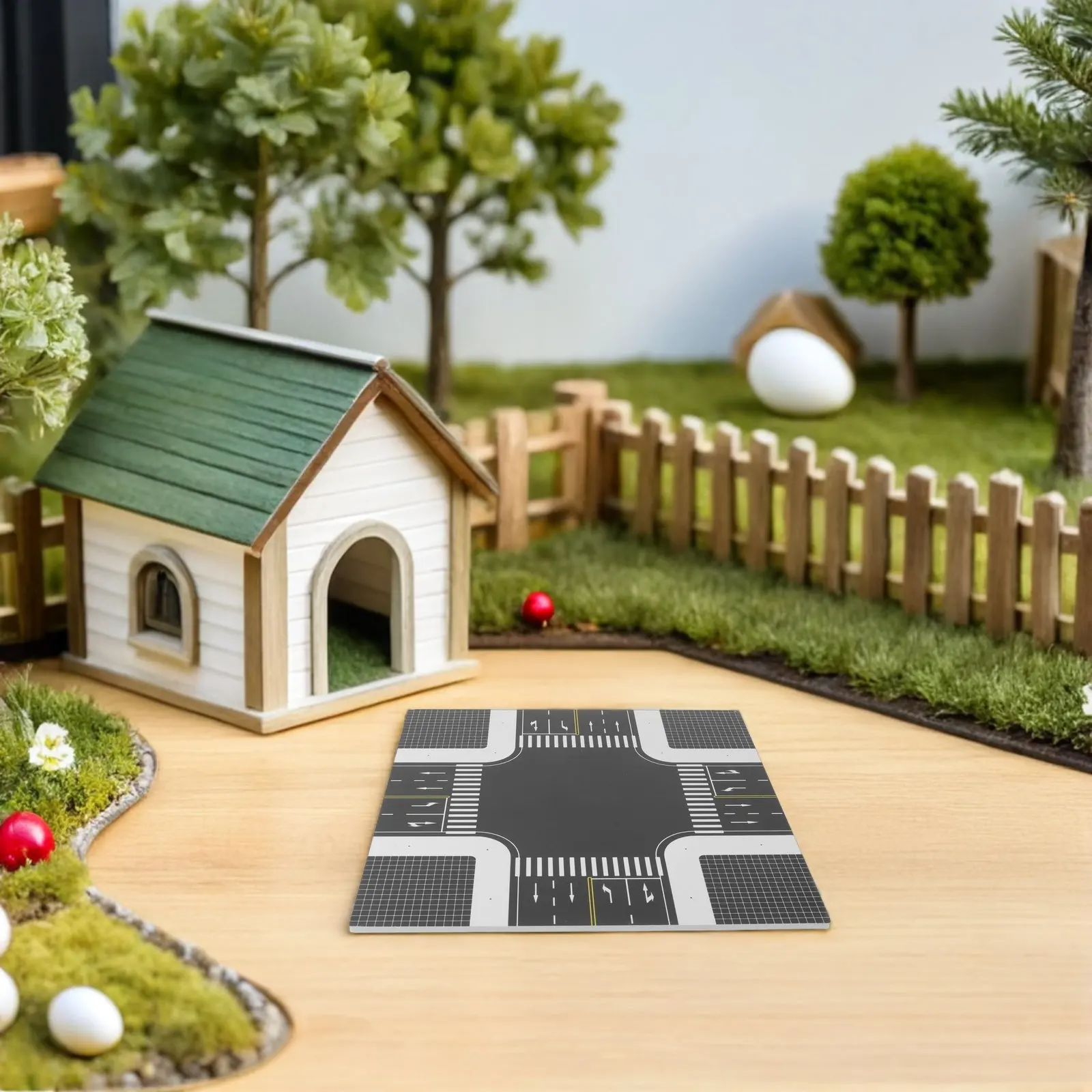 

2Pcs Sand Table Road Baseplate 1:150 Scale Urban Scene Roadway Board for Architectural Sandbox Landscape Traffic Intersection