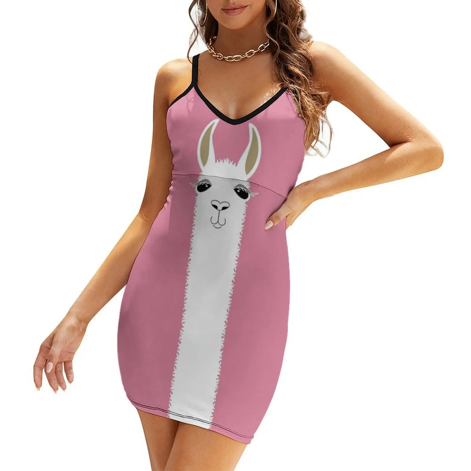 

LLAMA PORTRAIT #5 Sling Dress Evening dresses Casual dresses elegant guest wedding dress african dresses for woman