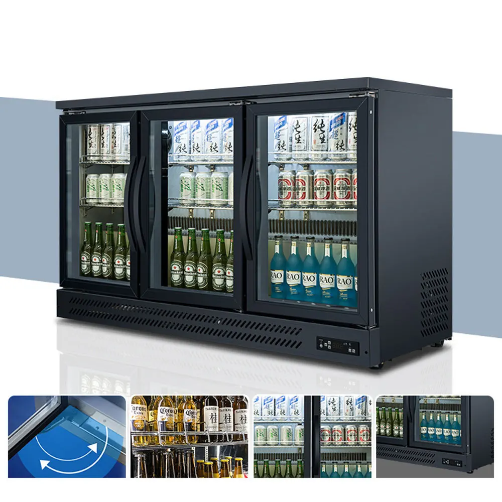 Single Door Bar Fridge Refrigerated Cabinet Beer Refrigerator Embedded Air-cooled Beverage Display Showcase Refrigerator