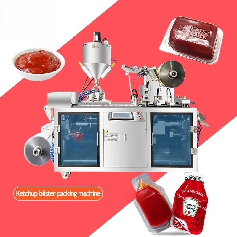 Hot Sale Automatic Small Ketchup Tomato Sauce Liquid Cream Blister Packing Machine Blister Machine