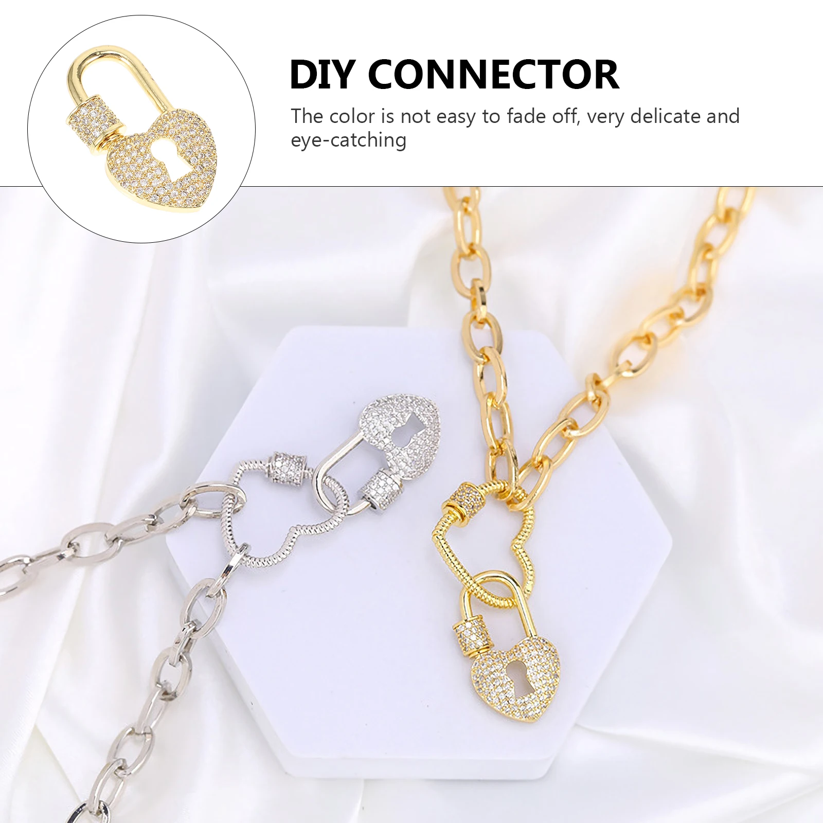 

Ожерелье с замочной скважиной в форме персикового сердца, застежка, золотые медные ювелирные изделия, разъем «сделай сам», прочный, легкий, многофункциональный, разъем премиум-класса