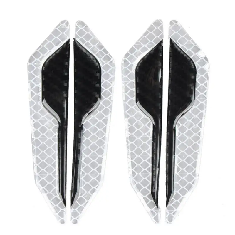 Stiker dekorasi pintu mobil, stiker pintu mobil Anti tabrakan, Strip Anti gores, stiker peringatan reflektif, serat karbon, stiker dekorasi Universal