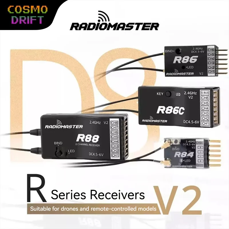 

OpenTX Multi-Protocol Transmitter Receiver R81mini/R88/R86/R84 V2 Multi-Channel RC Receiver Compatible with D8 Mode for RC Drone