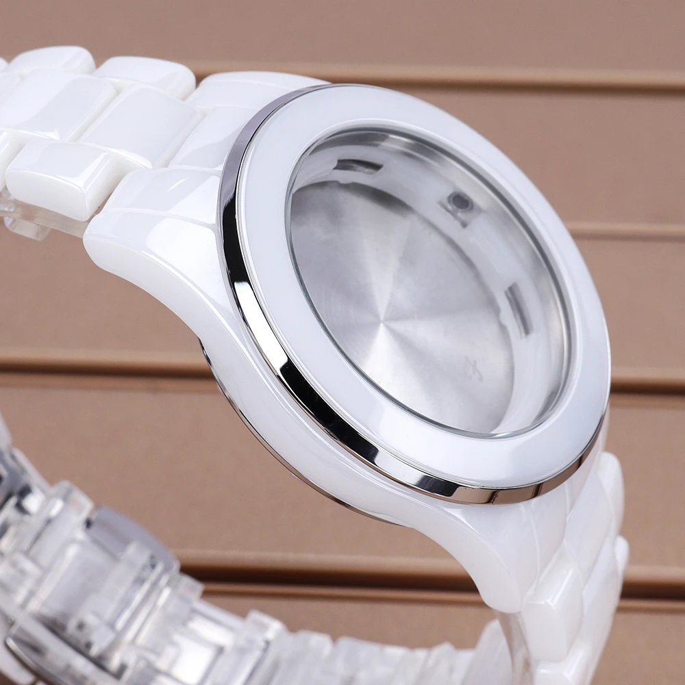 39 مللي متر السيراميك حالة الساعات الفولاذ المقاوم للصدأ الغطاء الخلفي تاج ل 1l45 515 حركات الكوارتز DIY الساعات اكسسوارات 29.5 مللي متر الهاتفي