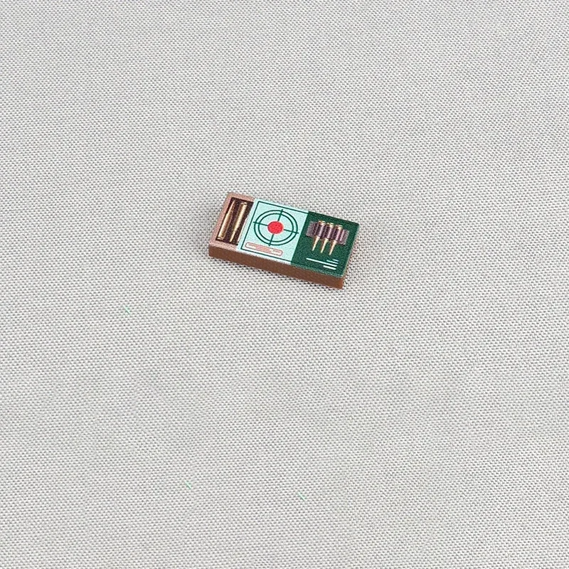MOC 10PCS Bricks Part Printed 3069 Bullet Pattern Building Blocks 3069pb Soldier Military Scene Aim Board DIY Toy Children Gifts