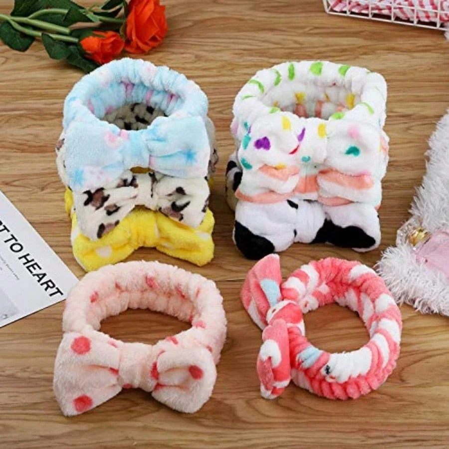 

8 Pack Soft Bow Headbands For Women Spa Skincare Face Washing Makeup Hairband