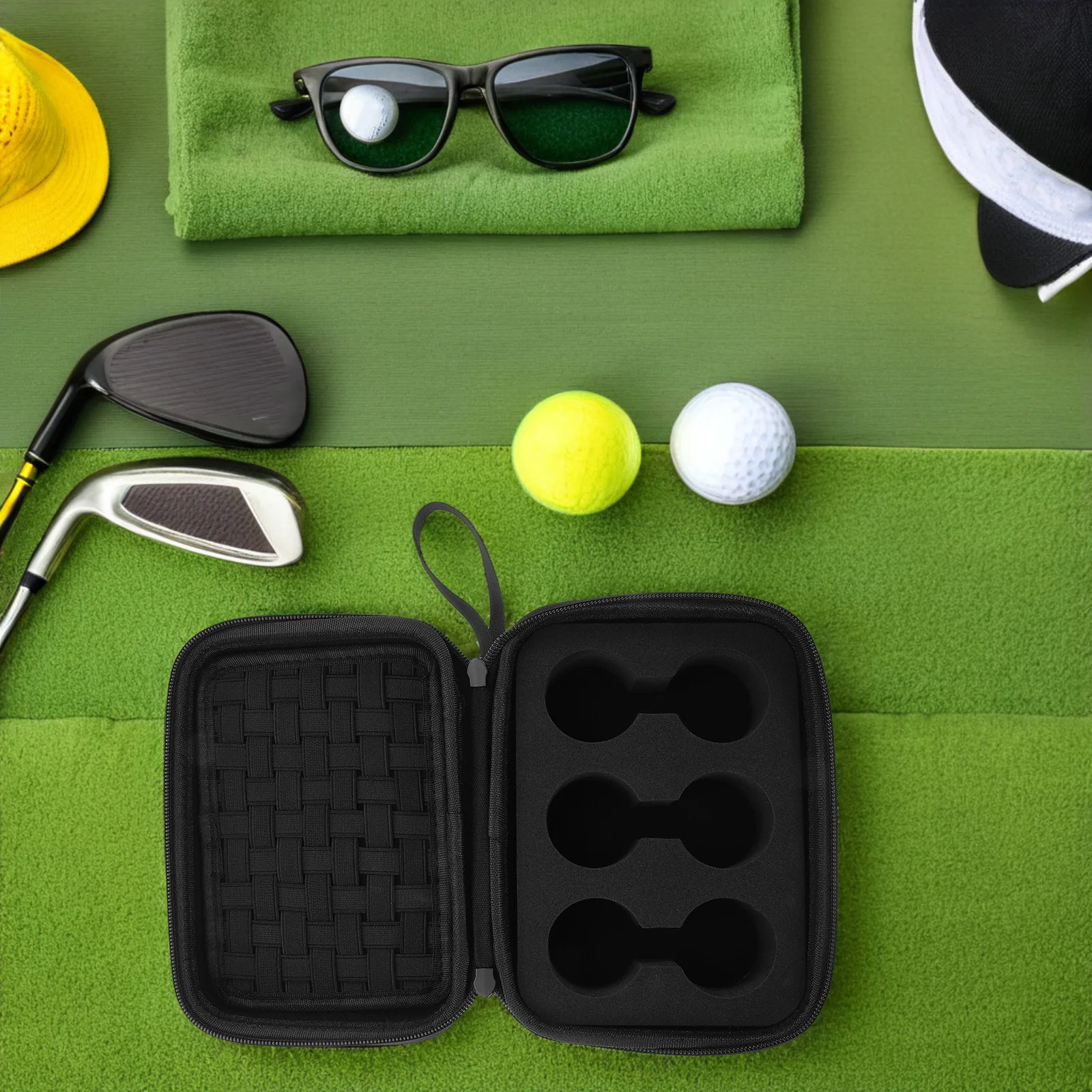 Eva Golf Ball Storage Case Portable Protective Organizer Bag for Golfers Heat Pressed Design Practice Course Essentials