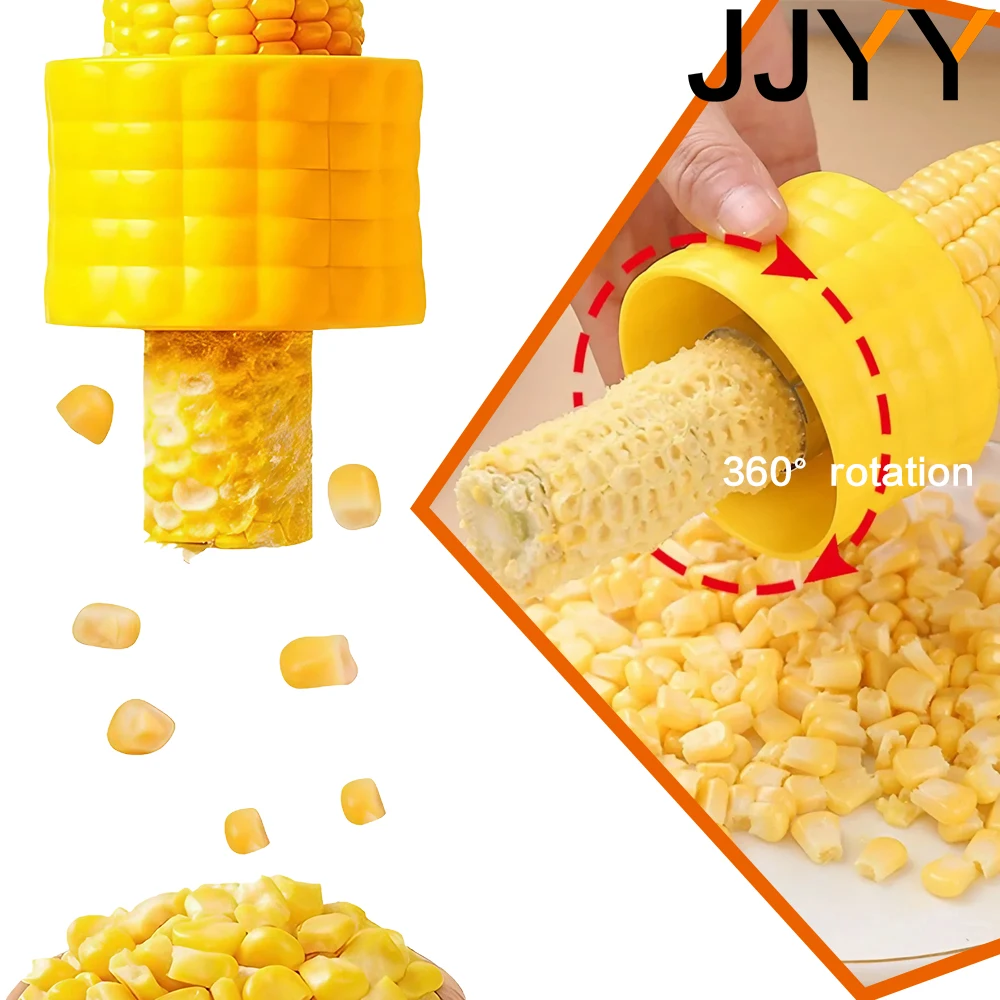 JJYY Stainless Steel Corn Grater Corn Cob Cutter Thresher Rotary Peeler Fruit and Vegetable Tools Kitchen Tools