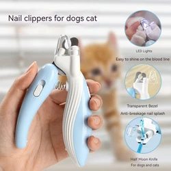 Professional Dog Nail Clippers With Led Light Pet Nail Clippers For Cats Dogs Splash-Proof Pet Cat Claw Scissors Dog Nail Cutter