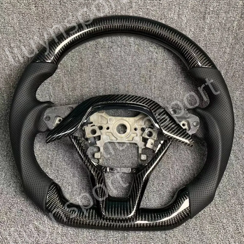 

Black Carbon Fiber Steering Wheel with Back and Front Trim Perforated Leather Fit for Honda Accord 10th Gen 2018-2022