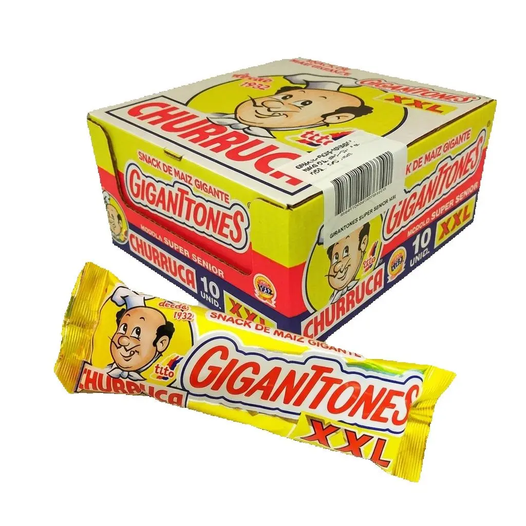 Churruca - Gigantones Super Senior XXL caja de 10 uds, snacks dulces sin gluten, perfectos como regalo o para compartir