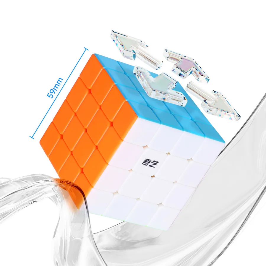 ألعاب الألغاز المكعب السحري اللاصق الاحترافي Qiyi ، ملصق أسود ، S3 ، 4x4 ، 59 ، W2 ، 4x4