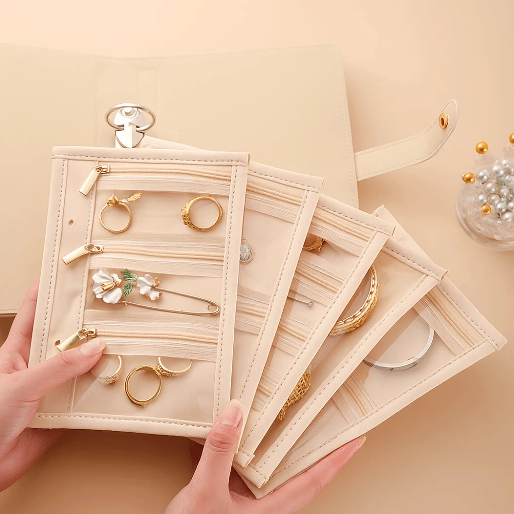 

Waterproof Jewelry Storage Book Portable Partition Necklace Binder Detachable Loose Leaf Jewelry Packaging Brochure Display