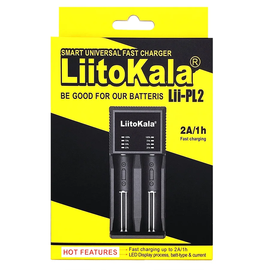LiitoKala Lii-PL2 شاحن عالمي ذكي تهمة 1.2 فولت نيمه AA 3.7 فولت ليثيوم أيون 18650 21700 أو أكبر بطارية 26650 21700 مع PCB