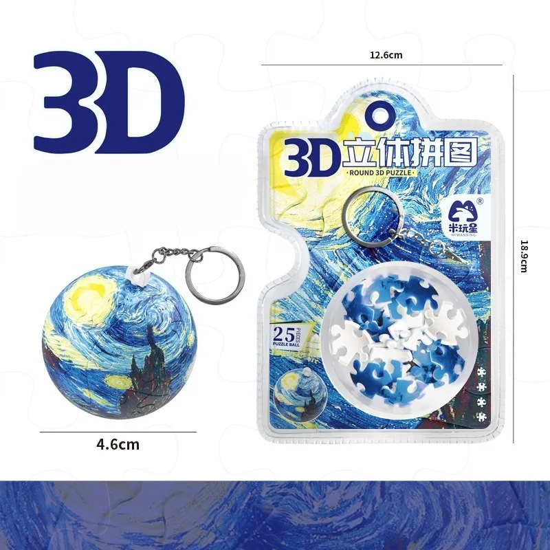 Puzzles 3D pour enfants, porte-clés, jouets bon marché pour étudiants, Football, basket-ball, porte-clés créatif, pendentif, cadeau de fête intelligent