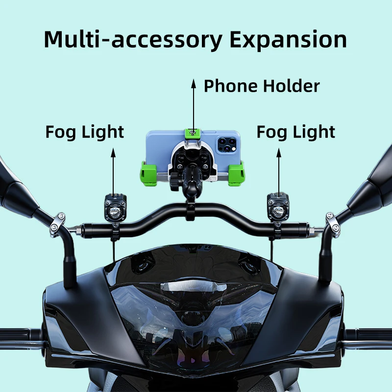 Kewig HB-5 Motorcycle Mirror Stem Extension Cross Bar Adjustable Aluminum Alloy Telescopic Crossbar For E-Bike E-Scooter ATV view 4