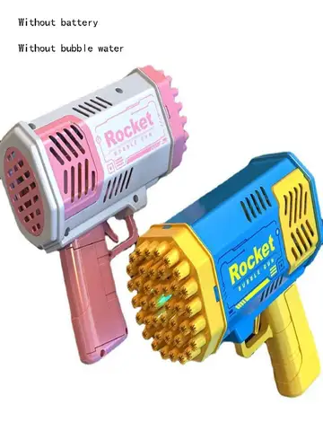 40 Hole Rocket Launcher Handheld Portable Electric Automatic Bubble Gun Party Birthday Gift Toy(without Bubble Water)