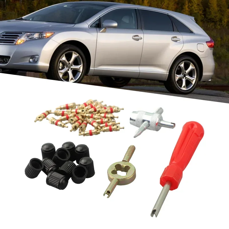 Auto Motorcycle Car Tire Repair Install Tool Bicycle Slotted Handle Tire Valve Stem Core Remover Screwdriver Kit Accessories