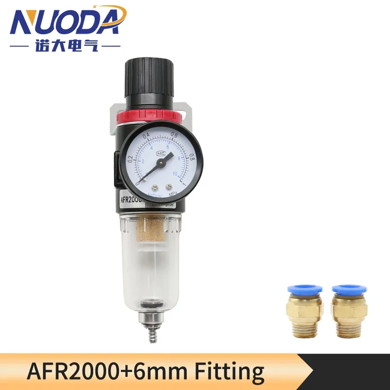 AFR-2000 Pneumatischer Filter Luftaufbereitungseinheit Druckregler Kompressor Reduzierventil Öl Wasser Trennung AFR2000 Gauge