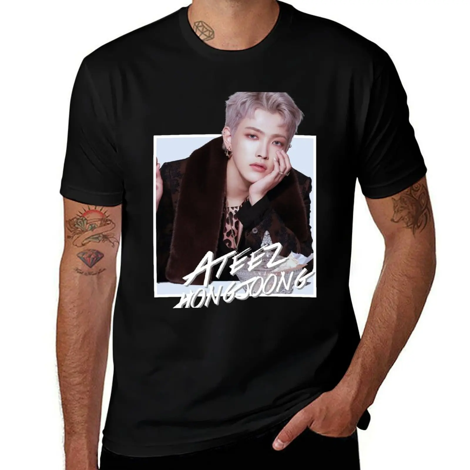 

Ateez - Hongjoong T-Shirt Work Wear Simple Tee Shirt