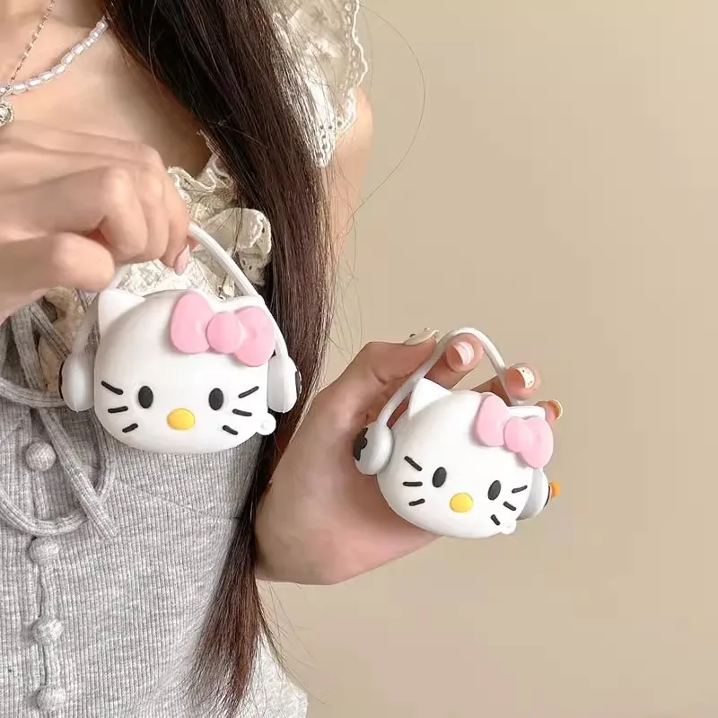 غطاء جراب سماعة أذن Miniso-Hello Kitty ، غطاء سماعات أذن لاسلكية من السيليكون الناعم مع خطاف ، سماعات Samsung Galaxy Buds FE ، Live ، Pro 2