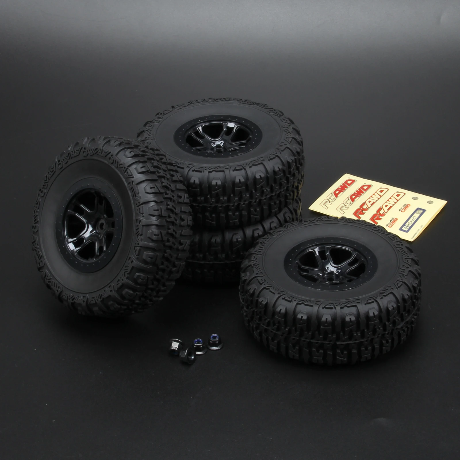 RCAWD Front/Rear 2.2/3.0 Pre-Mounted Tires wheel rim  for 1/10 LOSI Baja Rey 4WD 1/10 Hammer Rey U4  Rock Racer Upgrades parts