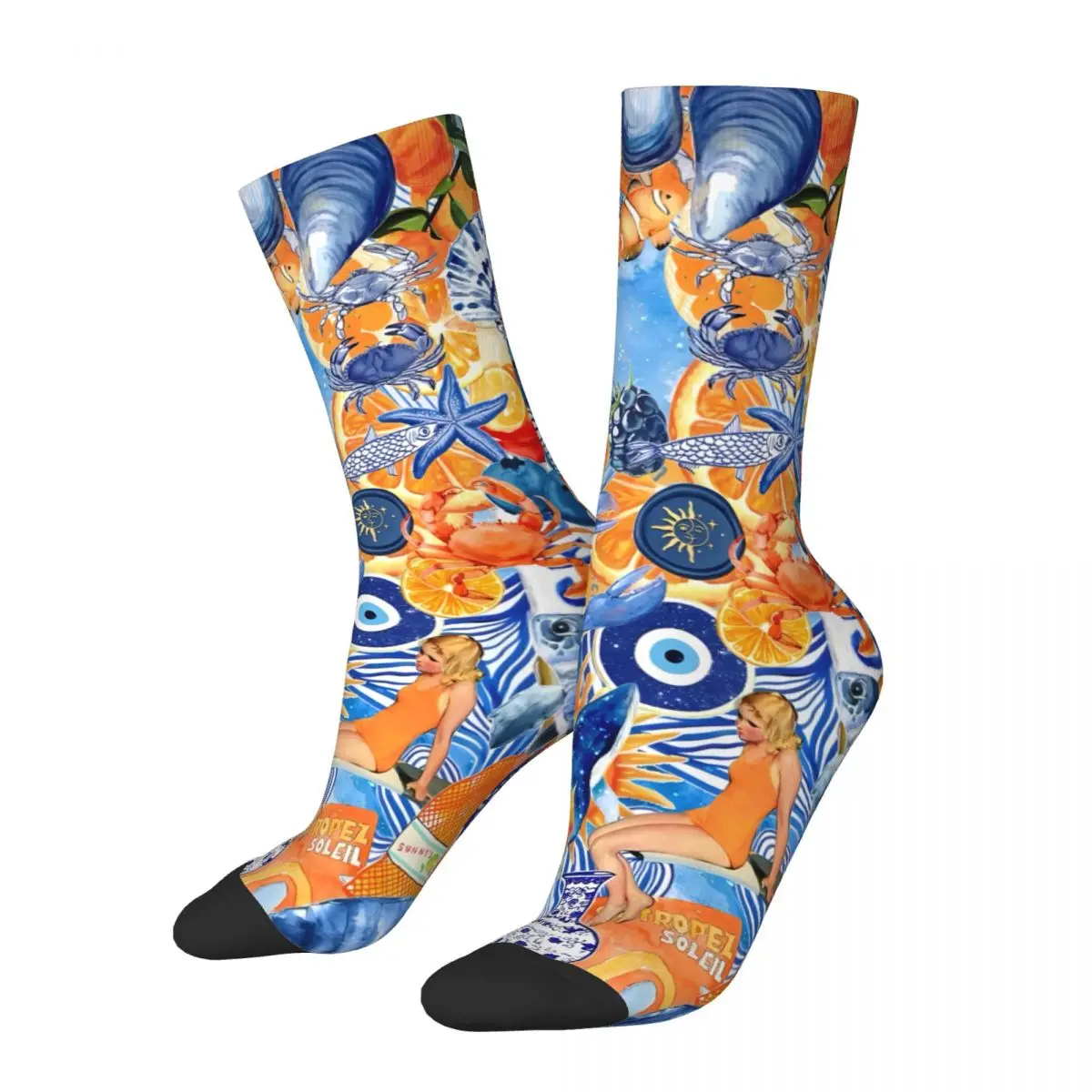 

Y2K Summer Beach Coconut Trees Sock Printed Man Polyester