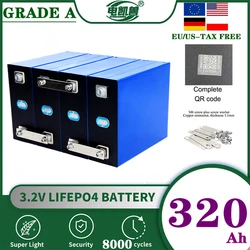 Nowy akumulator LiFePO4 3.2V klasy A 320Ah odpowiedni do DIY 12V 24V 48V przyczepa kempingowa morski system energii słonecznej bez podatku