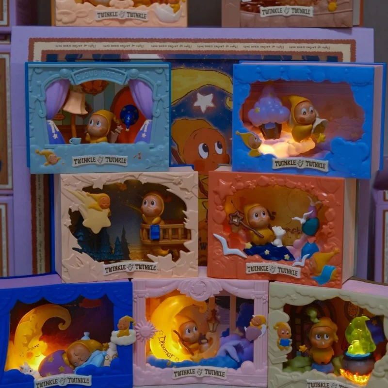 Caja ciega de estatuilla de escena de la serie Light-Up POPMART Star Person genuina, adorno de juguete de moda, regalo, juguetes de moda, figura de adornos